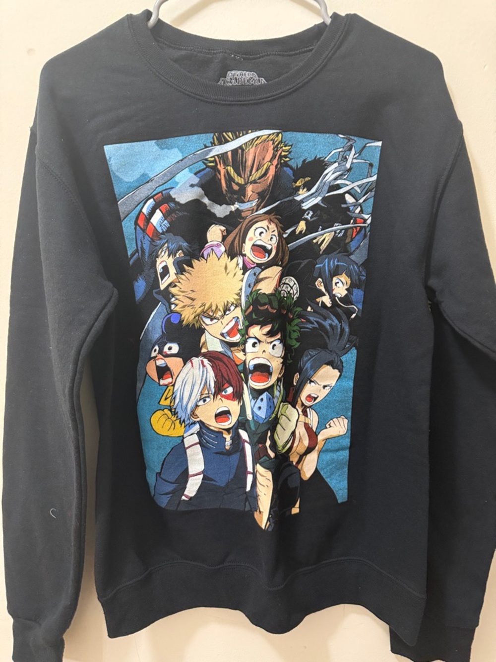 Black Anime Graphic Sweatshirt - My Hero Team Design